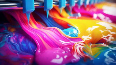 CMYK colors, printer printing house. printer color ink. ai generativeの素材