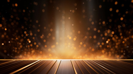 Luxury background with golden line decoration and light rays effects element with bokeh. Award ceremony concept. ai generativeの素材