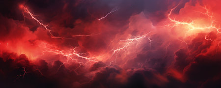 red lightning and clouds abstract background texture. ai generativeの素材