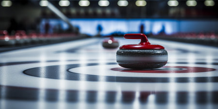 Curling stone and competitors. ai generativeの素材