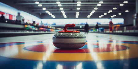 Curling stone and competitors. ai generativeの素材