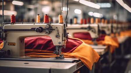 Garments production factory Manufacturing quality clothing Textile. ai generativeの素材