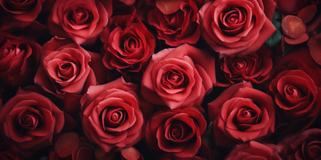 background of luxurious red roses. ai generativeの素材