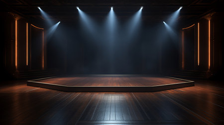 scene in a dark house with perimeter lighting. ai generativeの素材