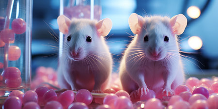 laboratory rat in a biological laboratoryの素材