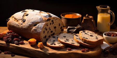 Barmbrack: dried fruits, tea, flour, sugar and spices.の素材