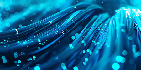 background of blue data cablesの素材