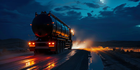 tanker with trailer for transportation of explosive goodsの素材
