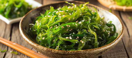 Japanese seaweed salad in a bowlの素材