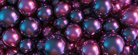 abstract metal holographic ball texture backgroundの素材