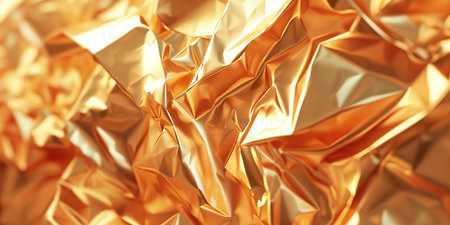 golden background made of polygons or crumpled gold paperの素材