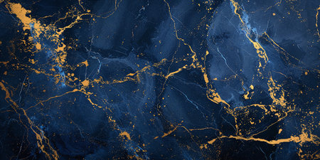 Dark blue and gold gemstone marble wallpaper, cracks,の素材