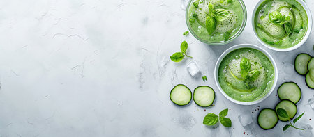fresh green cucumber gazpachoの素材