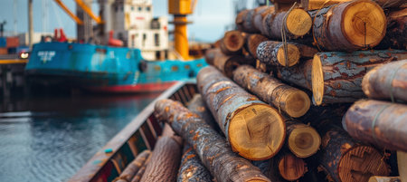 Delivery of timber to the commercial portの素材