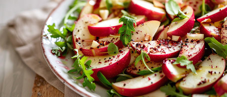 Waldorf Salad Apples, celery, grapes, walnuts, mayonnaise, lemon juice and sometimes lettuce.の素材