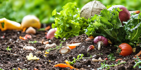 Soil preparation: Turning and adding compost or other organic matter to the soil to increase its fertility.の素材