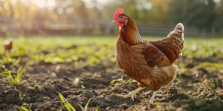 Poultry at chicken farmの素材