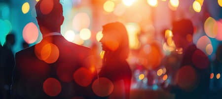 business people at party blurred backgroundの素材