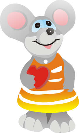The mouse with heartのイラスト素材