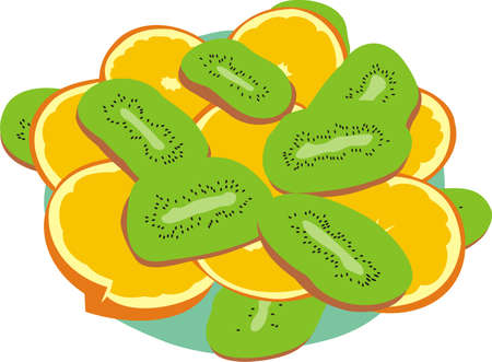 Kiwi and orangeのイラスト素材