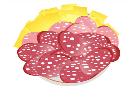 Sausage and cheeseのイラスト素材