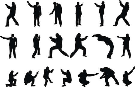 People with a pistolのイラスト素材