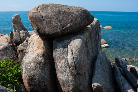 Hin Ta Hin Yai (Grandfather  and Grandmother) is a famous symbolic of Koh Samui Island, Thailand.の写真素材