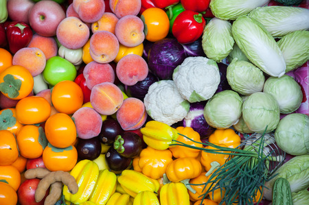 Fruit and Vegetable ripe colorful  food  in market.の写真素材