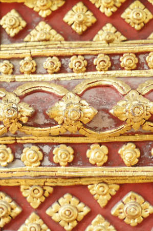 Ancient Thai Patterns on wall in Thailand Buddha temple の写真素材