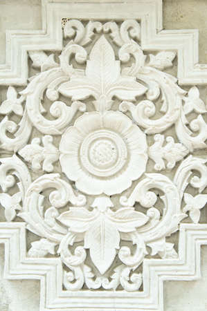 Ancient Thai Pattern on Buddha Temple Wall , Thailand 
