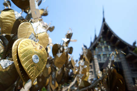 Bhodi leaves are made for decoration for Buddhist sの写真素材