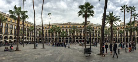 Placa Reial in Barcelona, Spainのeditorial素材