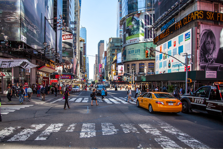 42nd street near Times Square New York Cityのeditorial素材