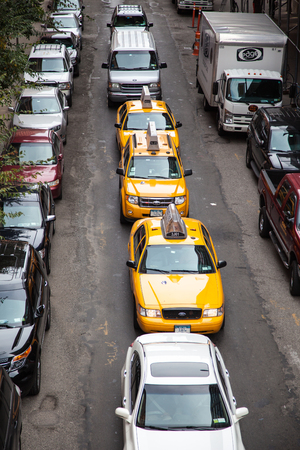 Traffic jam on streets of New York Cityのeditorial素材