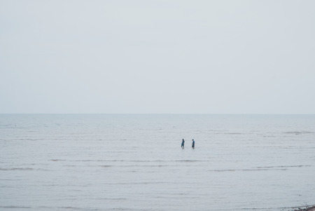 Walking on the seaの写真素材