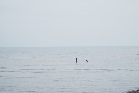 Walking on the seaの写真素材