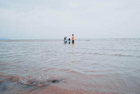 Walking on the seaの写真素材