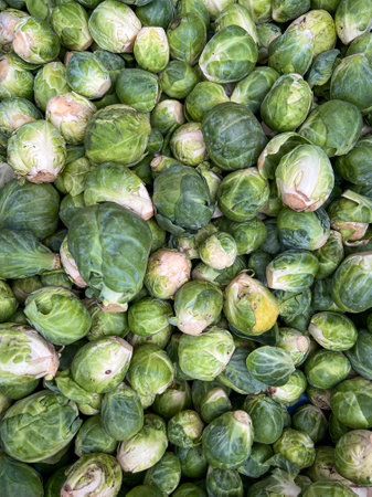 Brussels sprouts, Brussels sprouts background, Brussels sprouts from the marketの写真素材
