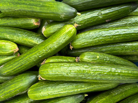 cucumbers, cucumbers background, cucumbers from marketの写真素材