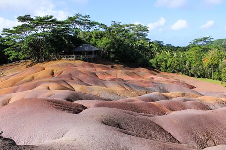 Attractions of the island of Mauritius. Unique national Park seven colors of the earth Shamarel. Tourism. High quality photoの写真素材