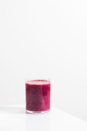 Berry smoothie in a glass. Detox, healthy eating.の写真素材