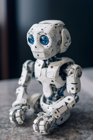 A white robot. AI generative image. AI generativeの素材