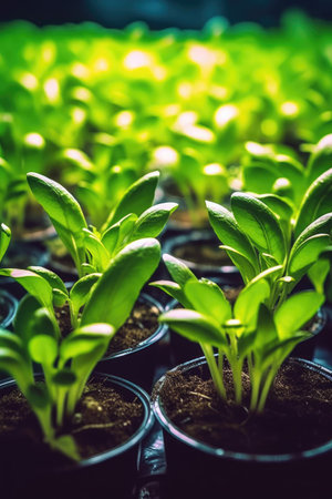 Seedlings in small pots. Gardening.の素材