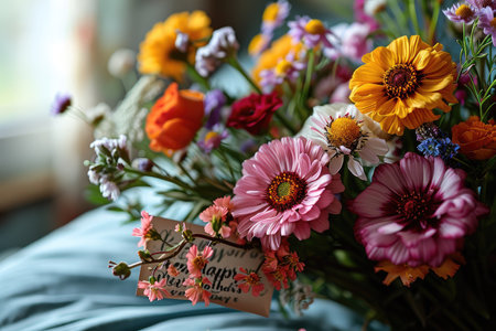 A beautiful and stylish floral bouquet. A date, a birthday, a gift to a woman.の素材