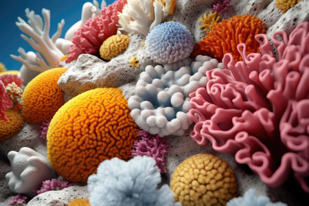 Beautiful coral reef. Underwater scene with fish, sea corals. Travel, recreation, snorkeling.の素材