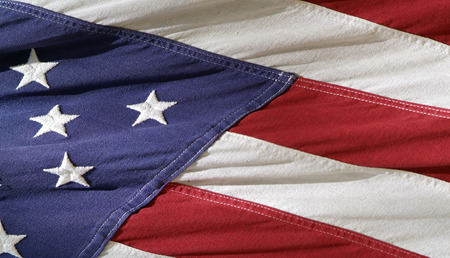 closeup of american flag