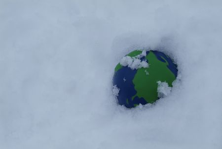 earth covered in snow and iceの写真素材