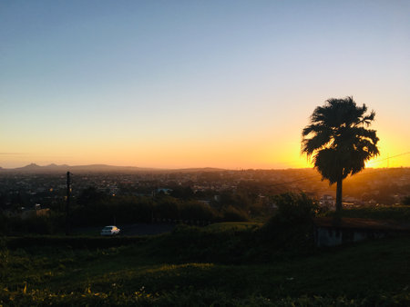 Sunrise from Trou aux Cerfsの写真素材
