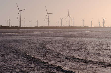 Windfarm at Wattle Point, South Australia on a bright winter morning.の写真素材