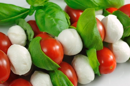 Tomato mozzarella skewersの写真素材